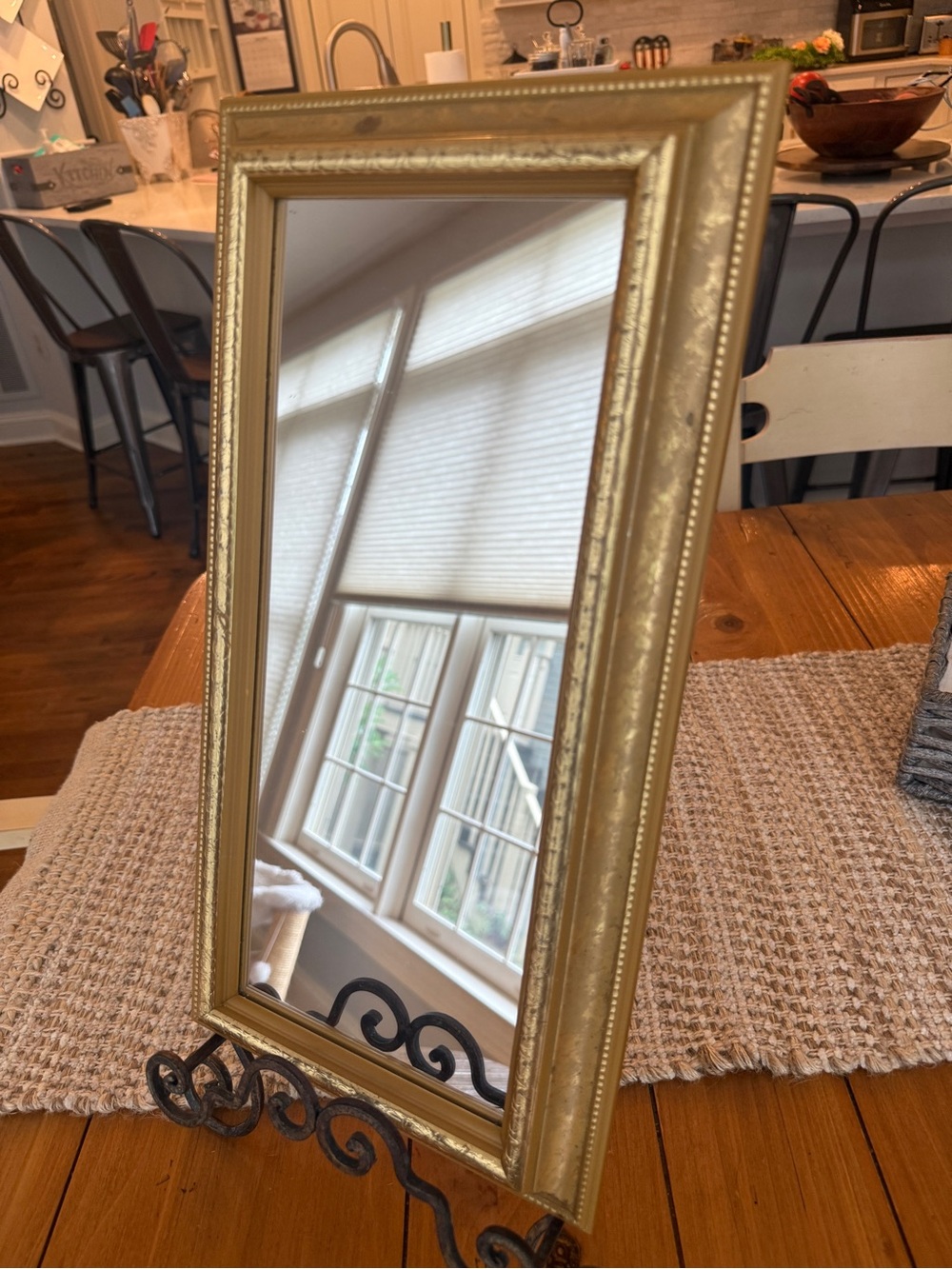 Vintage Style Ornate Gold Framed Rectangular Wall Mirror 16” Cottage Decor